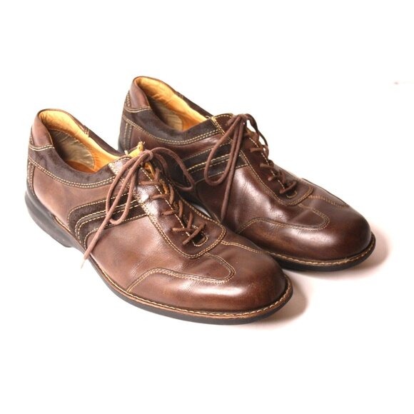 VTG JOHNSON & MURPHY Comfort Casual Brown 2 Tone Brazil Leather Mens Shoe Sz 10M main image 7